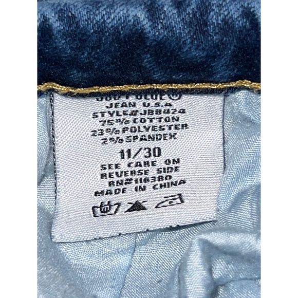 Judy Blue Mid Rise Rainbow Patch Skinny Fit Jeans Size 11/30 Factory Distressed - Picture 4 of 6